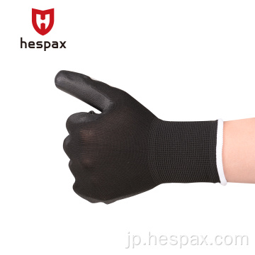 Hespax 13Gauge PU軽量の快適な柔らかい安全手袋